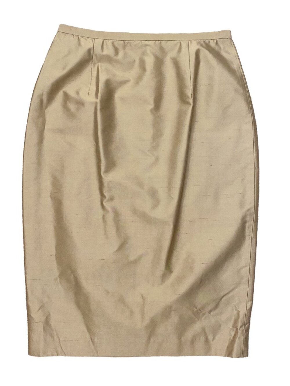 KAY UNGER New York 100% Silk Pencil Skirt Champagne Gold Size 2